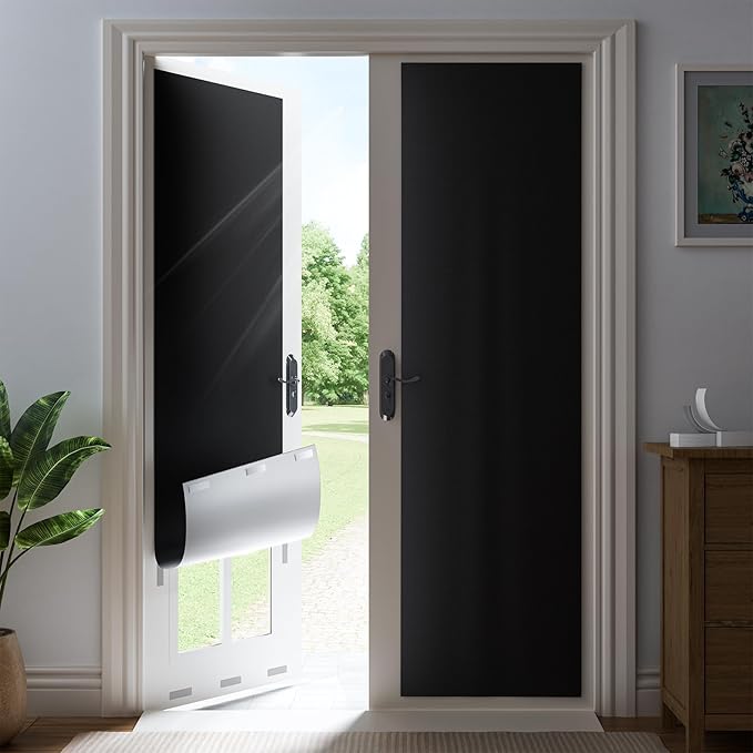 68" W x 72" L 100% Blackout Curtains, Total Darkness No-Drill Black Out Window by ZELMINE