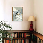 Funny Black Cat Wall Art Painting, Whimsical Cat in Stripe Bed Reading Wall - Image 4
