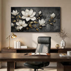 Large Framed Black and White Botanical Wall Art - Image 4