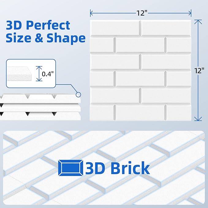 12 Pack Acoustic Panels with Self Adhesive, Soundproof Wall Panels, Brick Sound - Image 6