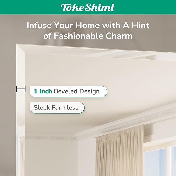 TokeShimi 72x36 Bathroom Mirror Frameless, Tempered 1" Beveled Edge Bathroom - Image 5