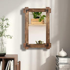 MeMoreCool Large Rustic Wood Framed Wall Mirror, 40x28 Farmhouse Decorative - Image 9