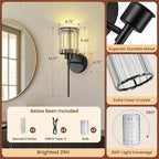 1- Pack Crystal Battery Operated Wall Sconces, Brushed Gold Rechargeable - Image 8