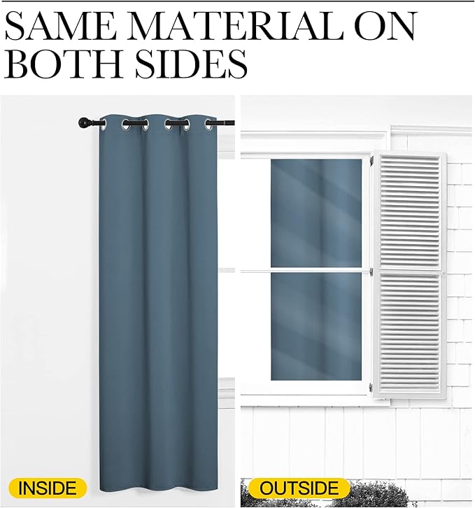 NICETOWN 2 Panels Blackout Curtains, Rod Pocket Thermal Insulated Drapes 84 - Image 7