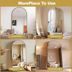 Prywot Arched Floor Mirror, 76 "x 34" Full Length Mirror Wall Mirrors Hanging - Image 8