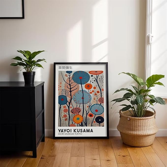 Yayoi Kusama Black Framed Wall Art 20x30in Vintage Japanese Painting Posters - Image 5