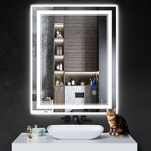 38"x30" LED Bathroom Mirror by INFINIGLASS