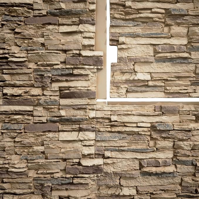 EverStone Canyon Ridge Faux Stone Panel, 45 3/4"W x 24 1/2"H x 1 1/4"D - Image 11