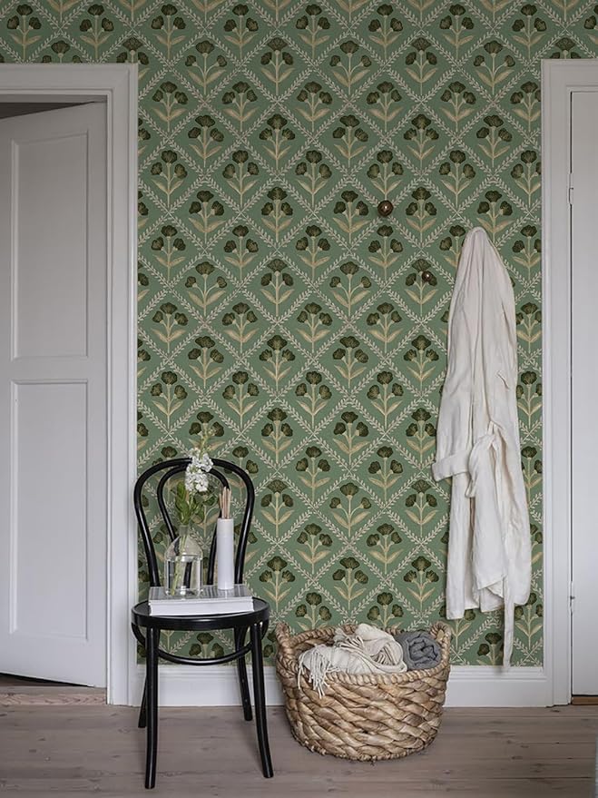 Orainege Peel and Stick Wallpaper Vintage Floral Wall Paper Boho Contact Paper - Image 4