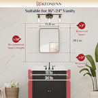 Keonjinn Black Bathroom Mirror for Over Sink, 16 x 20 Inch Rounded Rectangle - Image 6