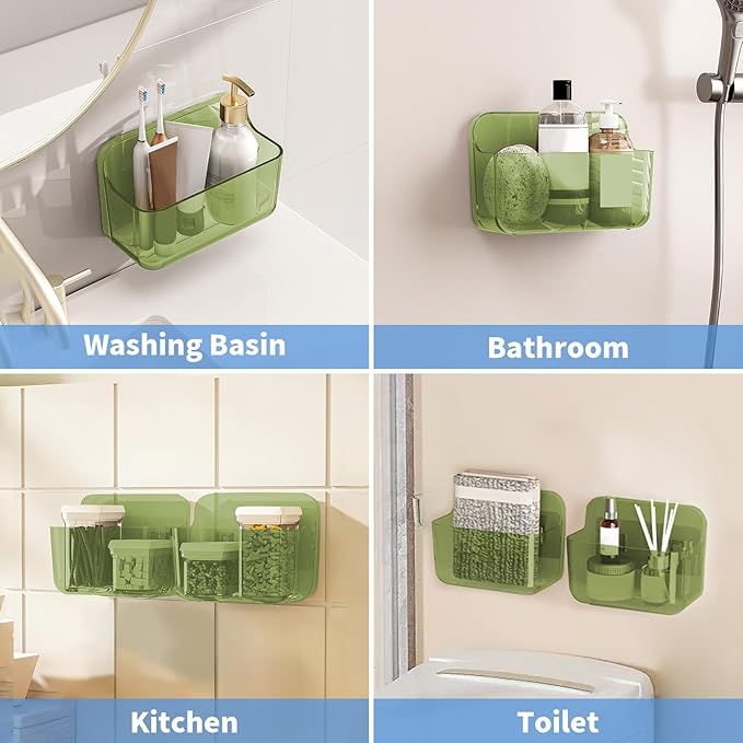 Diesisa 2pc Acrylic Wall Mount Organizer, Adhesive Cabinet Door Organizer - Image 6