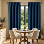 CUCRAF Navy Blue Blackout Curtains 72 inch Length 2 Panels Set, Rod Pocket Room - Image 7