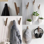 Wood Wall Hooks 4 Pack Coat Hooks Wall Mount Walnut Wooden Hooks - Image 5
