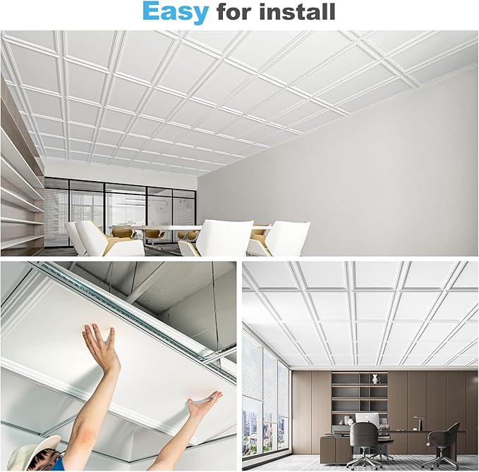 Art3d Drop Ceiling Tiles 48x24, Decorative PVC Ceiling Panels, Waterproof - Image 7