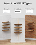 AMADA HOMEFURNISHING Floating Shelves, Paulownia Wood Wall Shelves - Image 5