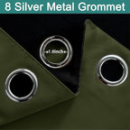 Yakamok Green 100% Blackout Curtains, Total Blackout Lined Curtain Panels - Image 5