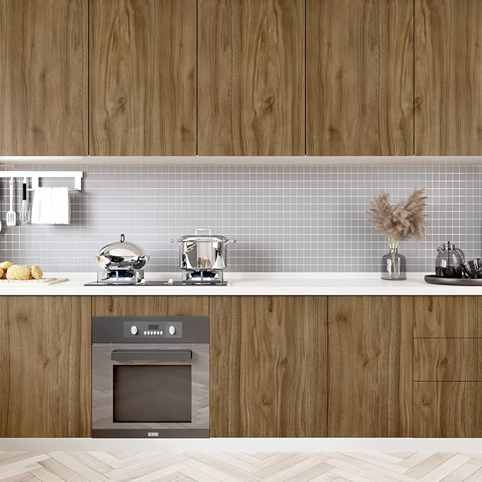 WESTICK Peel and Stick Countertops Waterproof Brown Wood Contact Paper - Image 3