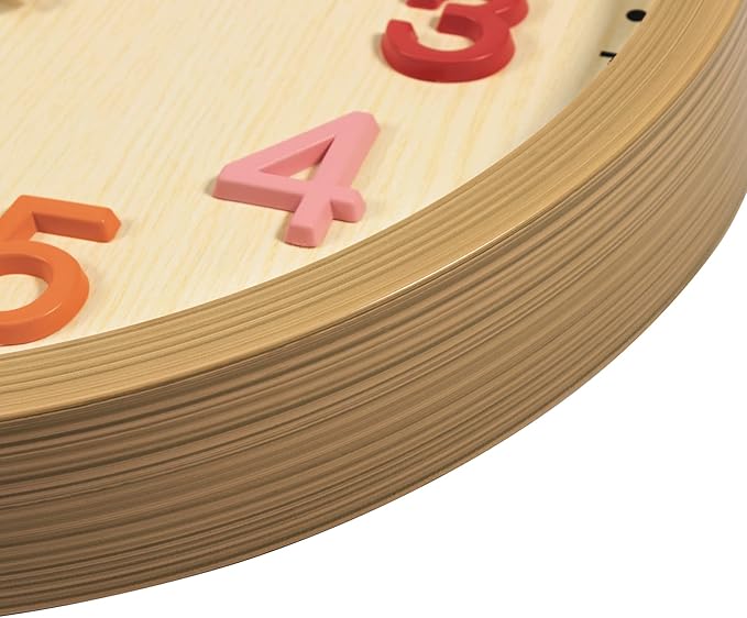 Foxtop Silent Kids Wall Clock Non-Ticking Battery Operated Colorful Childrens - Image 6
