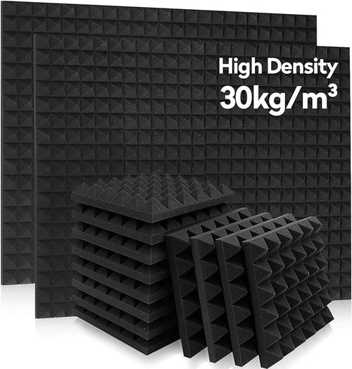 36 Pack AUSLET Acoustic Panels 12 x 12 x 2 Inches, Pyramid Sound Proof Foam by AUSLET