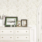 Ismoon Peel and Stick Wallpaper Floral Vintage Stick on Wall Paper Beige French - Image 7