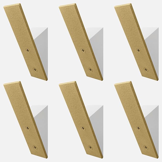Homeforia Gold Wall Coat Hooks, High End White Wood & Gold Metal Wall Mounted by Homeforia