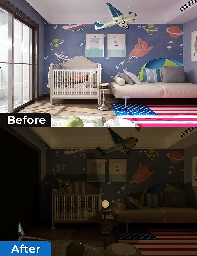 Sumobaby Blackout Curtains for Bedroom Portable 34"x72", No Drill Blackout - Image 6