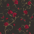 FLFK Vintage Wallpaper Peel and Stick Red Rose Wallpaper 16in x 384in Floral by FLFK