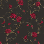 FLFK Vintage Wallpaper Peel and Stick Red Rose Wallpaper 16in x 384in Floral by FLFK