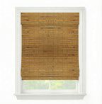 Cordless Woven Wood Roman Shades, 24W x 48H, Sarasota Camel, Sizes 20-72 Wide by FirstRateBlinds