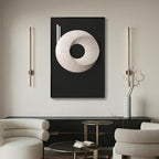 Framed Modern Black and White Abstract Wall Art, Large Contemporary Elegant - Image 5