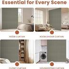 AJAZZ Blackout Accordion Door Curtain 98"x106" Grey - Image 8