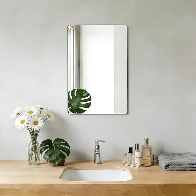 Frameless Mirror, Rectangle Bathroom Mirror - Image 2