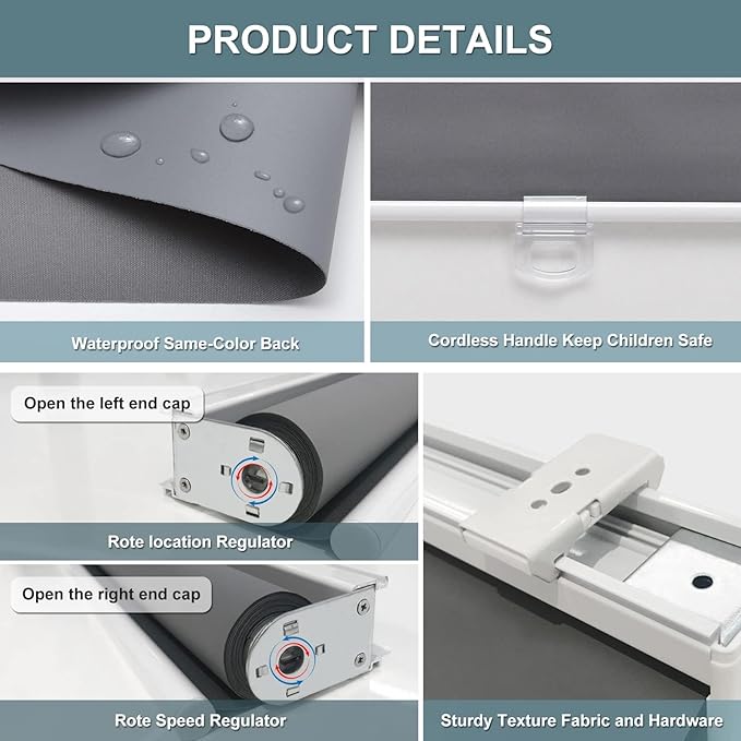 Cordless Roller Shades Blackout Blinds - Image 7