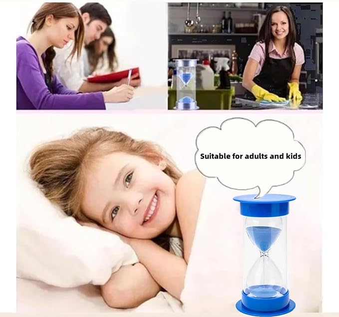 60 Minutes Hourglass Sand Timer, Dual Protection Hour Glass with Sand, Sand Timer for Kids Safety, Sand Clock Watch, Creative Gift, Living Room Office Decorative (Blue)