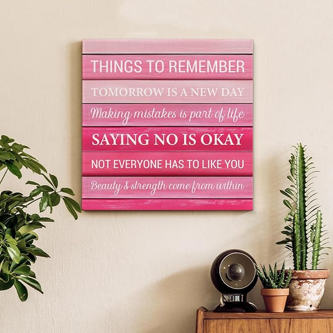 Inspirational Pink Wall Art Decor, Preppy Motivational Room Sign - Image 3