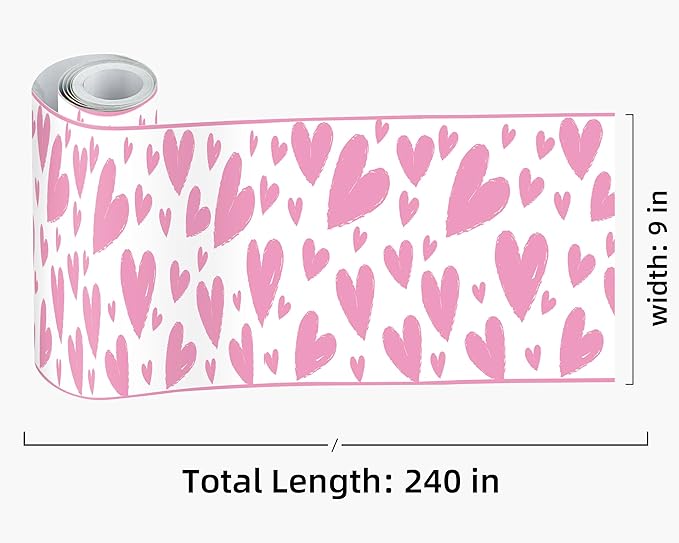 FLFK Pink Heart Wallpaper Border - Image 2
