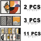 ANERZA 16 PCS Framed Eclectic Wall Art Decor, Modern Maximalist Wall Prints - Image 2