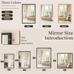 Syndra Square Black Wood Frame Bathroom Mirror, Waterproof Slim Deep Frame - Image 6