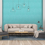 11PCS 3D Wall Panels Peel and Stick Faux Brick Wallpaper Blue Self Adhesive - Image 2