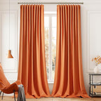 MIULEE Orange Back Tab Blackout Curtains 102 Inch Long 2 Panels Set - Image 9