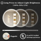 BEAUTYPEAK 28x28 LED Round Bathroom Mirror - Image 4