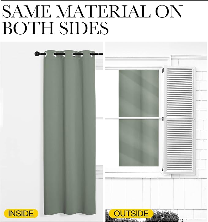 NICETOWN Greyish Green Curtains - Image 5