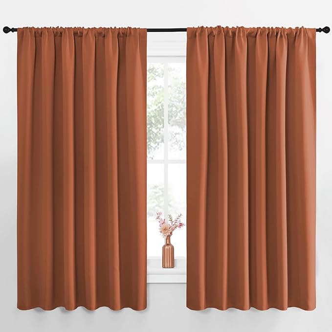 NICETOWN Blackout Curtains for Bedroom, Burnt Orange, 1 Pair, 70 by 63-inch by NICETOWN