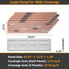 ROOMTEC 6-Pack Faux Brick Wall Covering Panels - Image 2