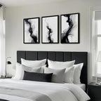 Black White Abstract Wall Art Decor Set of 3 Modern Wall Art Minimalist Canvas - Image 5