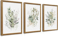 WRFON Framed Sage Green Botanical Wall Art Set of 3, Watercolor Eucalyptus & by Unknown