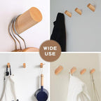 Felidio Wooden Wall Hooks, 2 Pack Coat Hooks Wall Mounted - Image 4