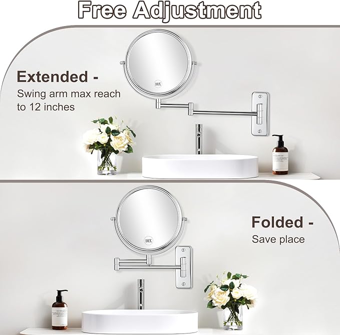 DECLUTTR 8 Inch Wall Mounted Magnifying Mirror - Image 4
