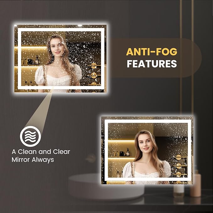LOAAO 44"x60" LED Bathroom Mirror - Image 4