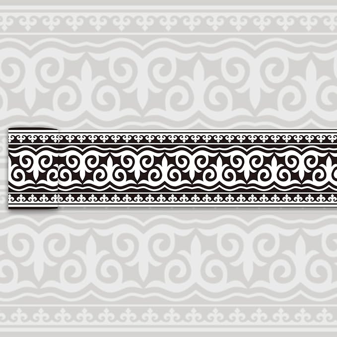 Wallpaper Border Trim Peel and Stick Vintage Black and White Boarders Self by WEISENI